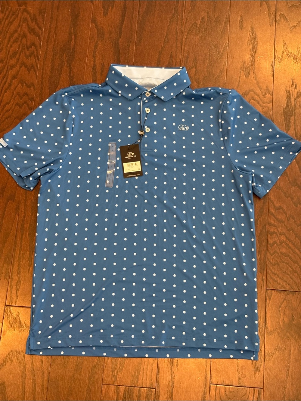 NEW Good Good Blue “Be The Ball” Performance Golf Polo Men’s Size Large NWT